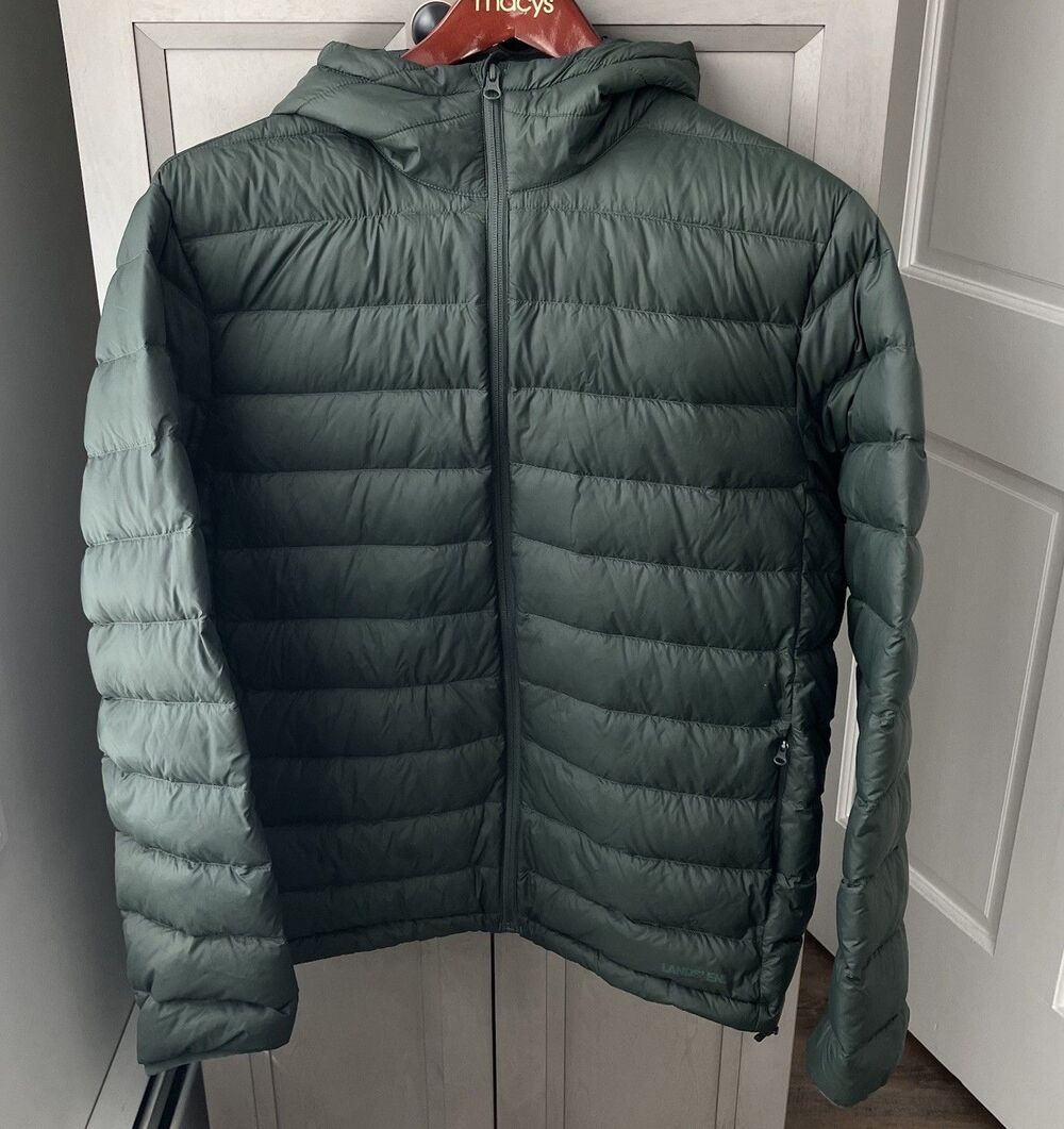 Lands' End Down Puffer Jacket Men’s Medium Quilted Duck Feather Wanderlight